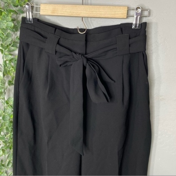 Express High Waist Tie Paper Bag Pants 2 Petite - Picture 2 of 7